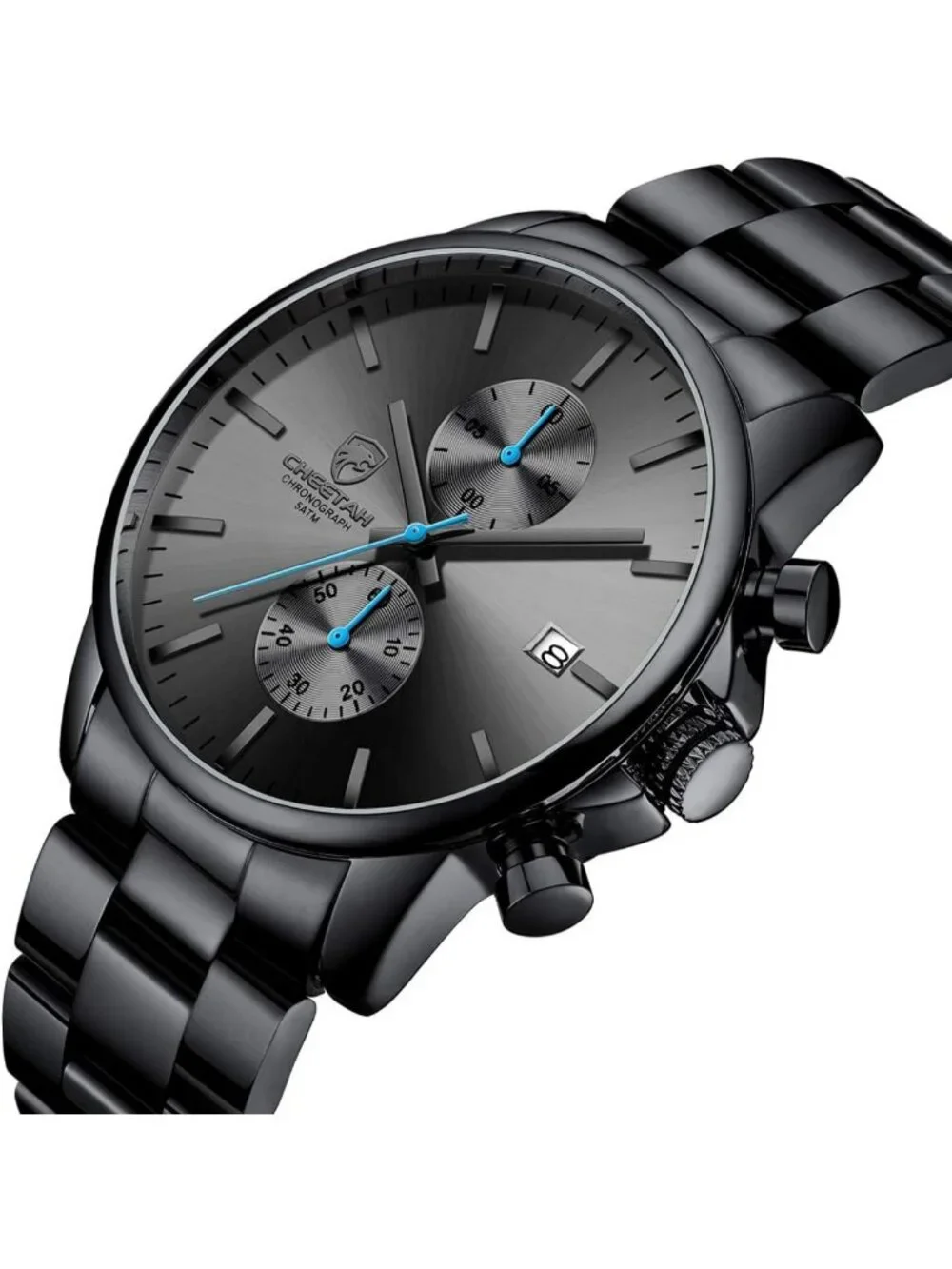 Stylish Men's Waterproof Chronograph Watch - Stainless Steel, Auto Date